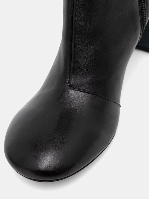 Patrizia Pepe kozaki skórzane kolor czarny na słupku 8Y0137 L048 FB30