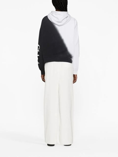 Chloé dip-dye cotton-fleece hoodie - Black