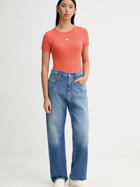 Tommy Jeans t-shirt damski kolor pomarańczowy DW0DW17881 - zdjęcie produktu nr 2