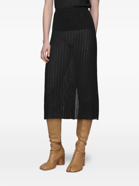 Maison Margiela slit midi skirt - Black - zdjęcie produktu nr 2