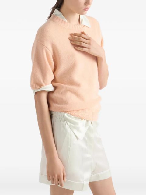 Prada short-sleeve crew-neck sweater - Pink