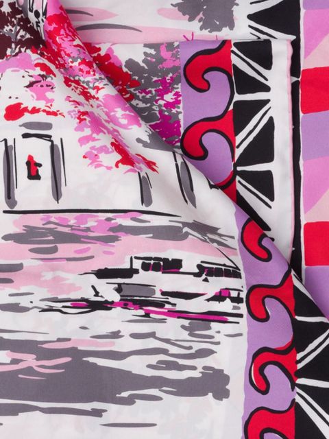 Prada Pittoresque Paris silk scarf - Pink