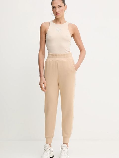 Guess spodnie dresowe NEW VICTOIRE damskie kolor beżowy z aplikacją W5YB11 KBYE2 - zdjęcie produktu nr 2