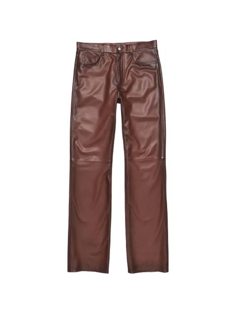 Acne Studios faded-effect leather trousers - Brown - zdjęcie produktu nr 1
