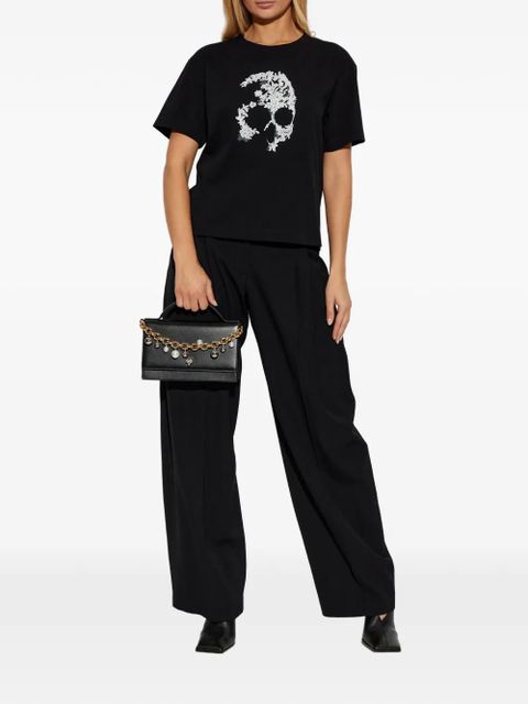 Alexander McQueen skull-lace T-shirt - Black - zdjęcie produktu nr 2