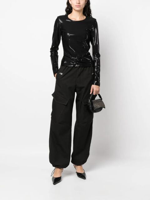 ROTATE BIRGER CHRISTENSEN sequin-embellished open-back top - Black - zdjęcie produktu nr 2