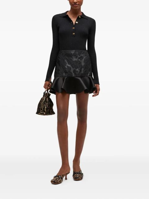 GANNI floral ruffled mini skirt - Black - zdjęcie produktu nr 2