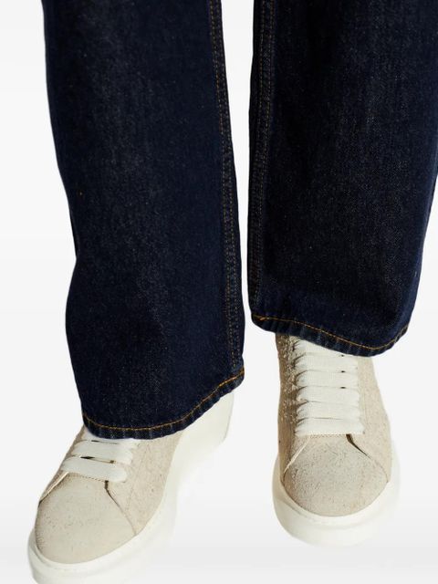 Alexander McQueen Oversized lace-up suede sneakers - Neutrals