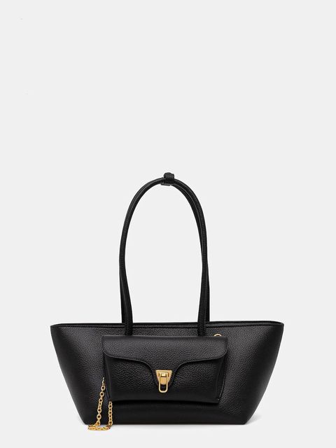 Coccinelle torebka skórzana DOUBLE BEAT kolor czarny E1 T8A 11 03 01 - zdjęcie produktu nr 1