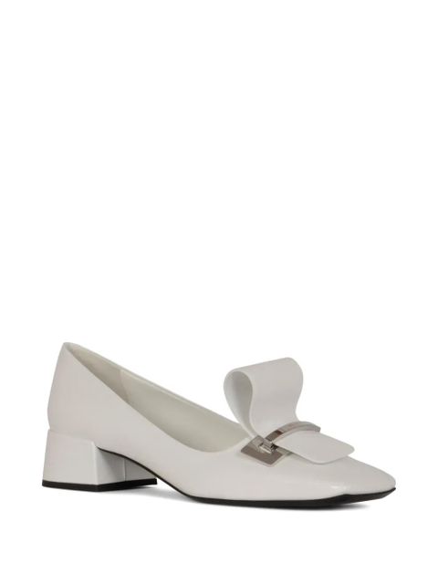 Prada 40mm block-heel leather pumps - White - zdjęcie produktu nr 2