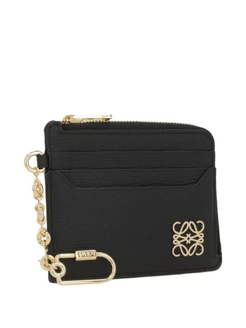 LOEWE zipped leather card holder - Black