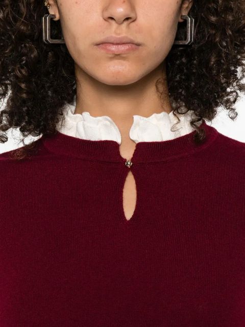 SANDRO ruffled-collar sweater - Red