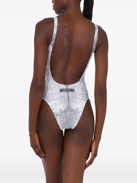 Moschino printed swimsuit - White