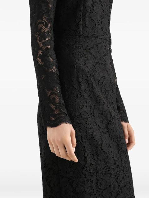 Dolce & Gabbana long-sleeve lace midi dress - Black