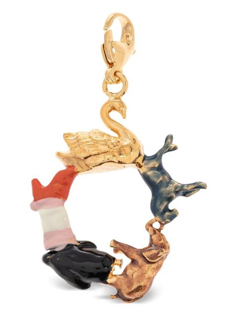 Marni Alphabet O animal-circle pendant - Gold
