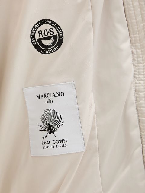 Marciano by Guess kurtka puchowa ELLY kolor beżowy zimowa 5BGL38 7374A