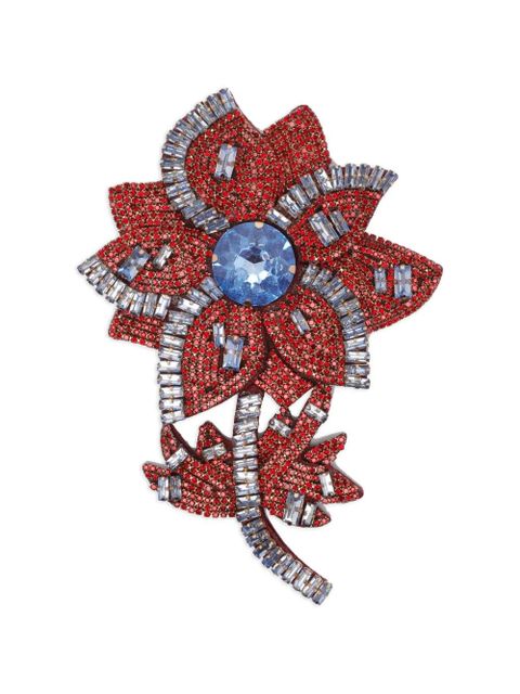 Essentiel Antwerp flower-shaped rhinestone brooch - Red - zdjęcie produktu nr 1
