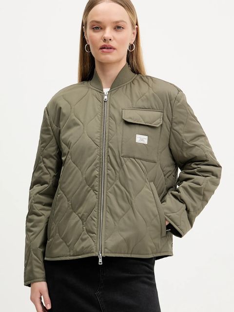 Guess Jeans kurtka kolor zielony przejściowa oversize W5YL26 WHG02 - zdjęcie produktu nr 1