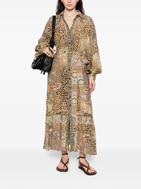 ETRO paisley animal-print midi dress - Brown - zdjęcie produktu nr 2
