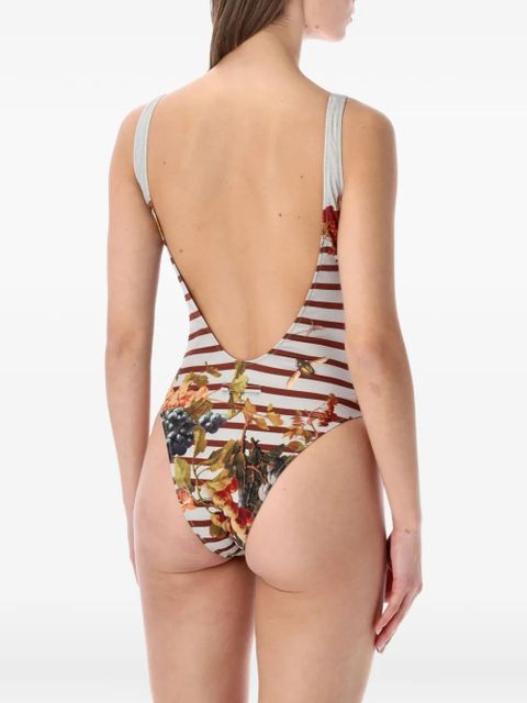 Jean Paul Gaultier striped floral swimsuit - White - zdjęcie produktu nr 2