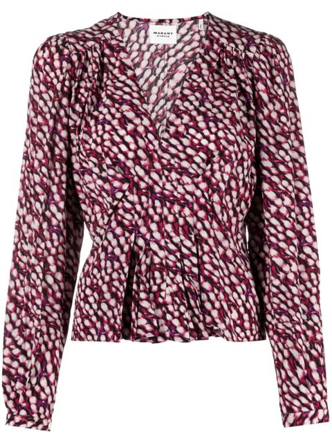 MARANT ÉTOILE Eddy animal-print blouse - Purple - zdjęcie produktu nr 1