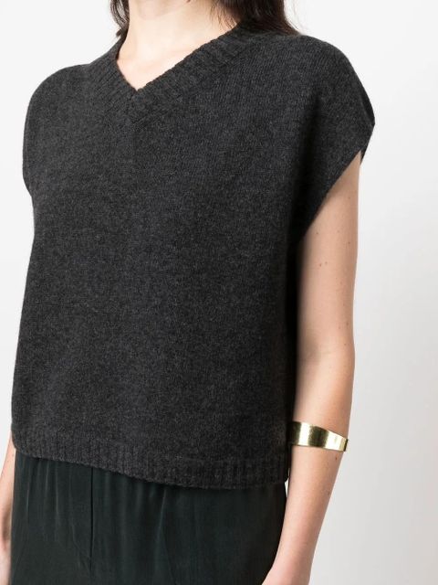 Alysi ribbed-knit V-neck jumper - Grey