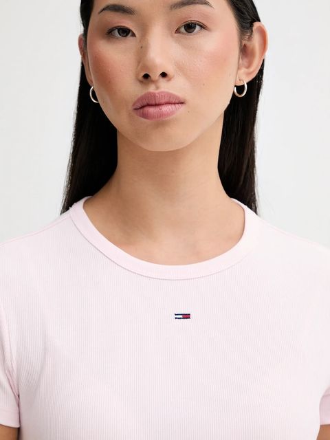 Tommy Jeans t-shirt damski kolor różowy DW0DW17383