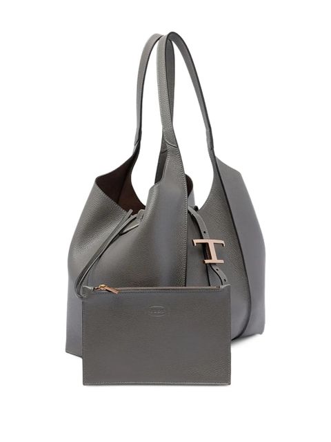 Tod's T-clasp leather tote bag - Grey