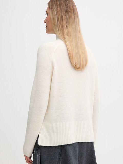 Gaudi sweter damski kolor beżowy z golfem 521FD53011