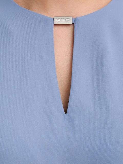 Calvin Klein bluzka damska kolor niebieski gładka LV044E902G