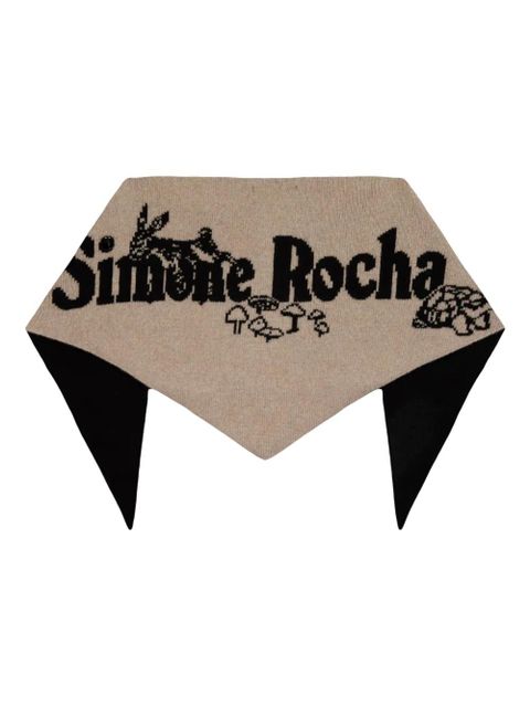 Simone Rocha Daisy logo-jacquard scarf - Neutrals - zdjęcie produktu nr 1