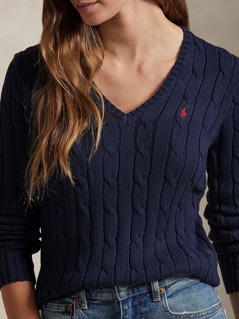 Polo Ralph Lauren sweter bawełniany kolor granatowy lekki 211891641 - zdjęcie produktu nr 2