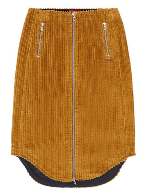 Diesel O-LLIPOP zip-front corduroy midi skirt - Brown - zdjęcie produktu nr 1