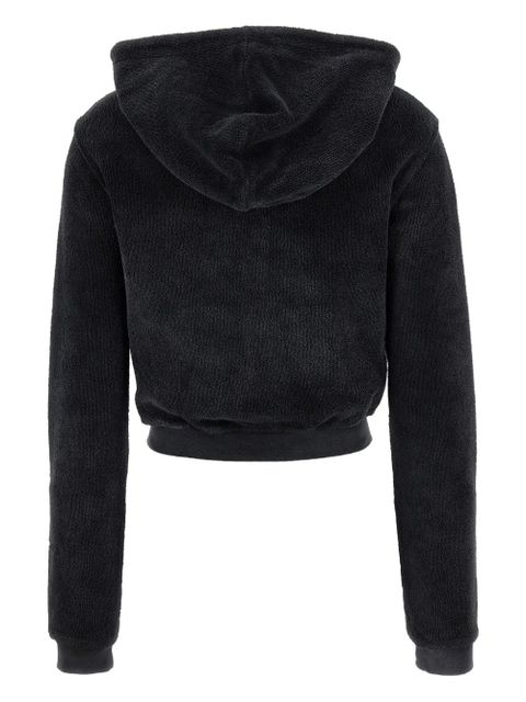 Alexander Wang logo-embroidered zip-front hoodie - Black