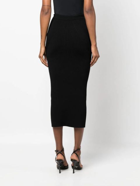 Alexander McQueen ribbed-knit pencil skirt - Black