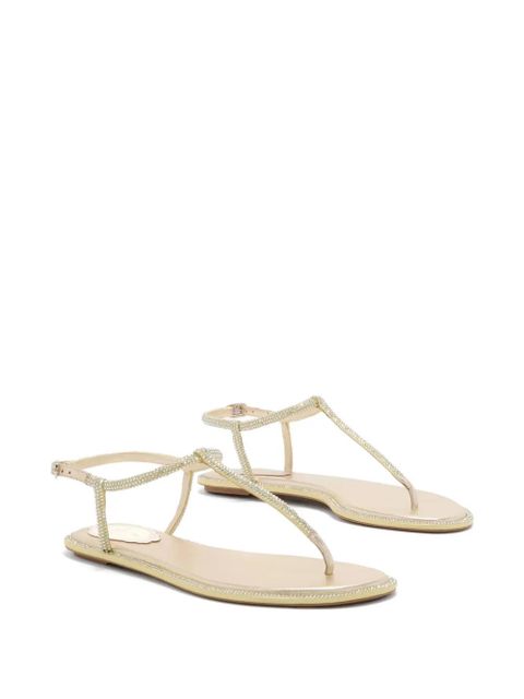 René Caovilla Diana crystal-embellished leather sandals - Gold - zdjęcie produktu nr 2