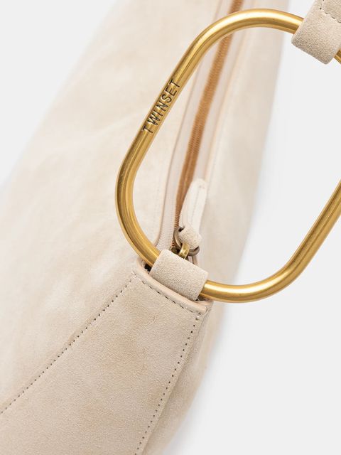 Twinset torebka zamszowa kolor beżowy 261TB7086