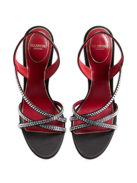 Valentino Garavani Dans Le Foyer satin sandals with crystals 105mm - Black