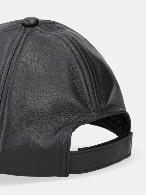 MACKAGE czapka z daszkiem bawełniana kolor czarny gładka ANDERSON.L