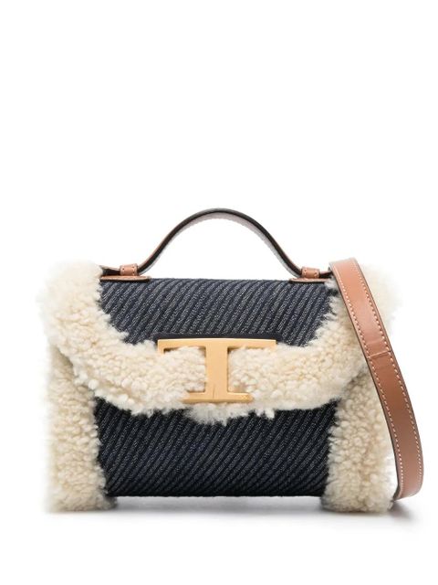 Tod's shearling denim mini bag - Blue - zdjęcie produktu nr 1