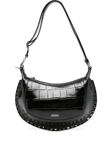 ISABEL MARANT crocodile-embossed studded shoulder bag - Black - zdjęcie produktu nr 1