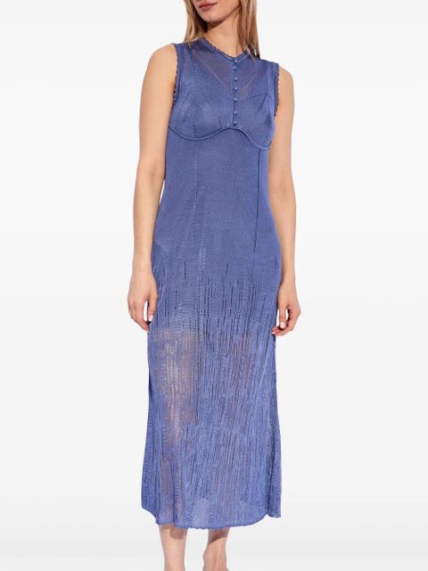 Lanvin open-knit midi dress - Blue