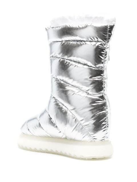 Moncler Gaia Pocket padded laminated boots - Silver