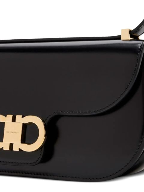 Ferragamo gold-tone logo shoulder bag - Black