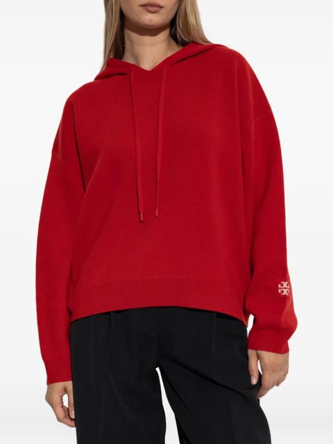 Tory Burch logo-embroidered knitted hoodie - zdjęcie produktu nr 2