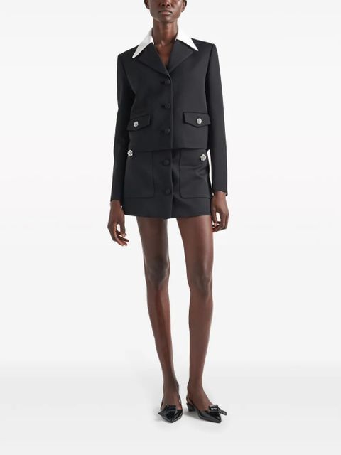 Prada crystal-embellished wool skirt - Black - zdjęcie produktu nr 2