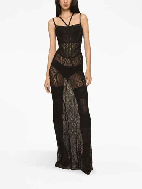 Dolce & Gabbana x Kim semi-sheer corset gown - Black - zdjęcie produktu nr 2