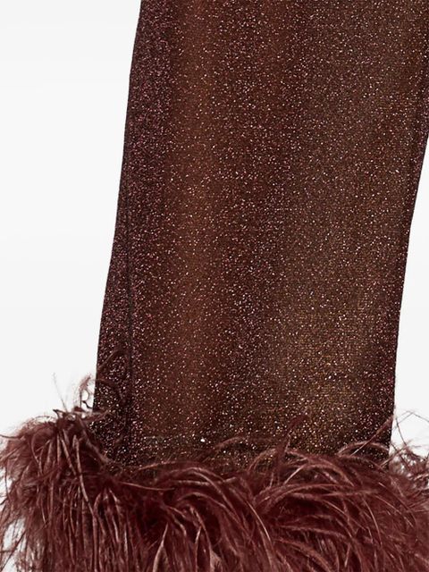 Oséree plumage feather-trim trousers - Brown - zdjęcie produktu nr 2