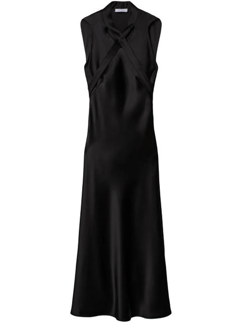 Off-White buckle-detail satin midi dress - Black - zdjęcie produktu nr 1