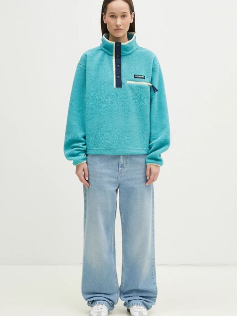 Columbia bluza sportowa Helvetia kolor zielony z aplikacją 2092231